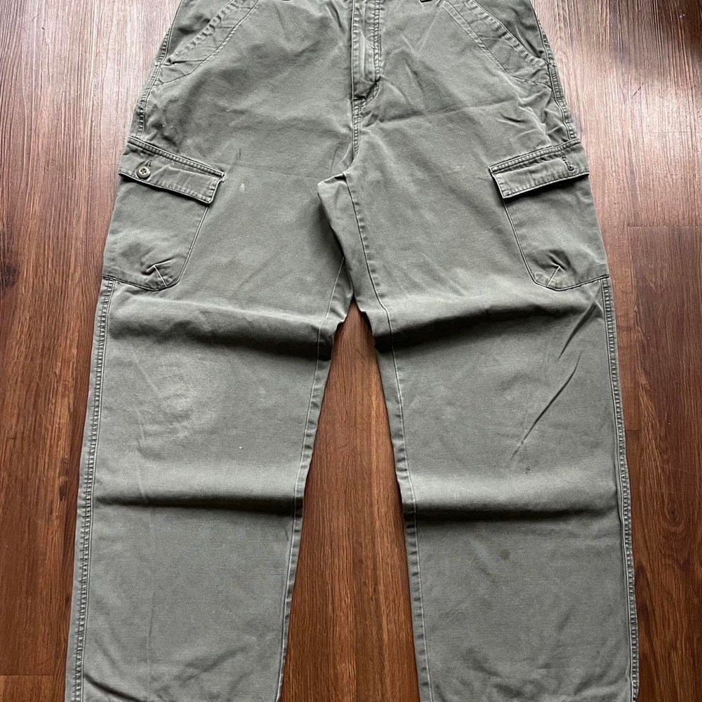 Vintage Utility Skate Wide Leg Cargo Pants Men 34 Green Baggy Grunge Y2K Faded